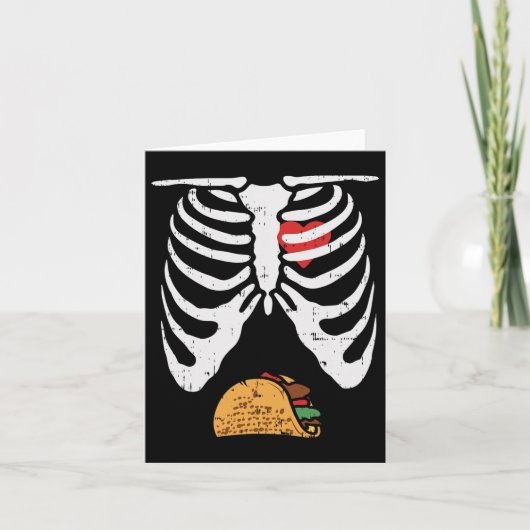 Halloween Dad Skeleton Taco Belly Funny Pregnancy カード (正面)