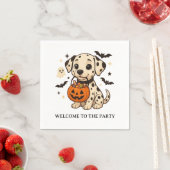 Halloween Dalmatian Dog Trick or Treat Party スタンダードカクテルナプキン (インサイチュ)