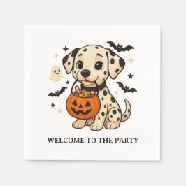Halloween Dalmatian Dog Trick or Treat Party スタンダードカクテルナプキン