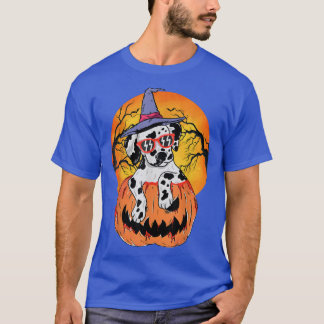 Halloween Dalmatian Witch Pumpkin Dog Lover Gift W Tシャツ