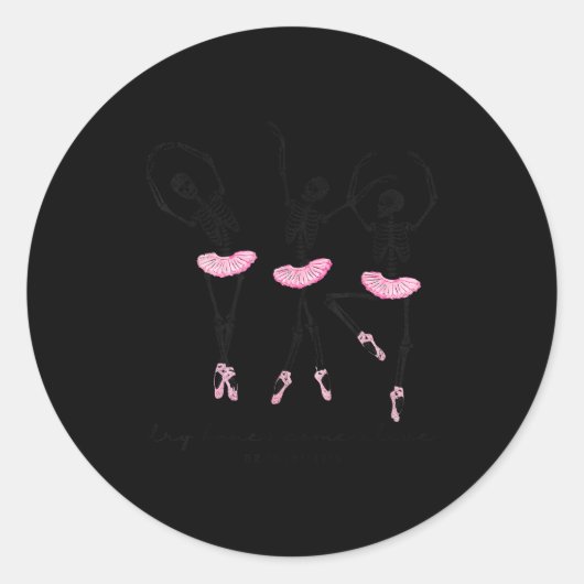 Halloween Dancing Skeleton Dry Bones Come Alive Ch ラウンドシール (正面)