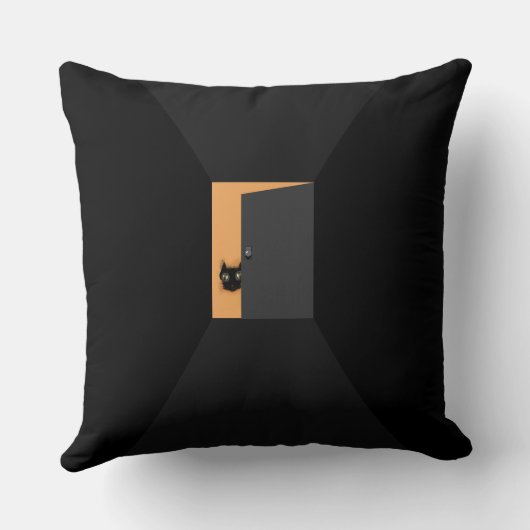 Halloween Decor Black Cat クッション (裏面)