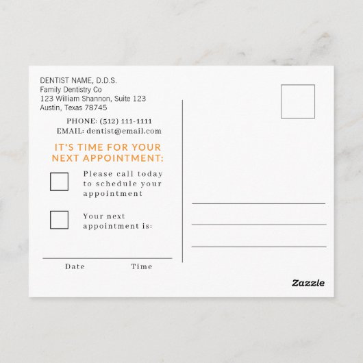 Halloween Dentist Appointment Postcard ポストカード (裏面)