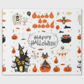 Halloween design elements. Halloween cliparts with ラッピングペーパー (フラット)