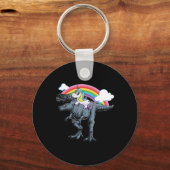 Halloween Design For Kids Unicorn Riding Dinosaur  キーホルダー (正面)