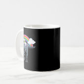 Halloween Design For Kids Unicorn Riding Dinosaur  コーヒーマグカップ (正面左)