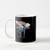Halloween Design For Kids Unicorn Riding Dinosaur  コーヒーマグカップ (左)