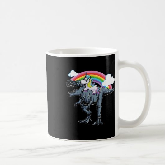 Halloween Design For Kids Unicorn Riding Dinosaur  コーヒーマグカップ (右)