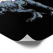 Halloween Design For Kids Unicorn Riding Dinosaur  ポスター (角)