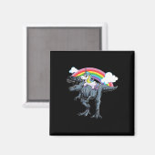 Halloween Design For Kids Unicorn Riding Dinosaur  マグネット (正面/裏面)