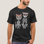 Halloween Dia de los Muertos Sugar Skull Skeleton  Tシャツ (正面)