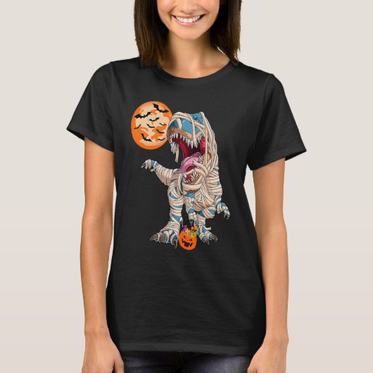 Halloween Dinosaur Pumpkin Boys Kids Dinosaur rex  Tシャツ (正面)