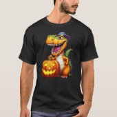 Halloween Dinosaur Pumpkin Tシャツ (正面)