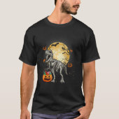 Halloween Dinosaur Rex Skeleton Scary Boys Kids Te Tシャツ (正面)