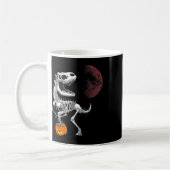 Halloween Dinosaur T Rex Skeleton Scary Boys Kids  コーヒーマグカップ (左)