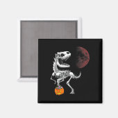Halloween Dinosaur T Rex Skeleton Scary Boys Kids  マグネット (正面/裏面)