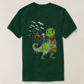Halloween Dinosaur T Rex Skeleton Scary BoysTeens Tシャツ (デザイン正面)