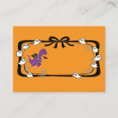 Halloween Dinosaur With Bat Wings Orange プレイスカード (正面)