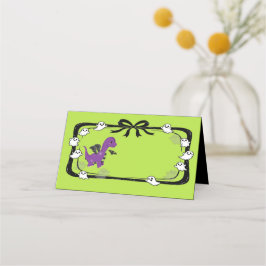 Halloween Dinosaur With Bat Wings Place Card プレイスカード