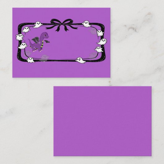 Halloween Dinosaur With Bat Wings Purple プレイスカード (正面/裏面)