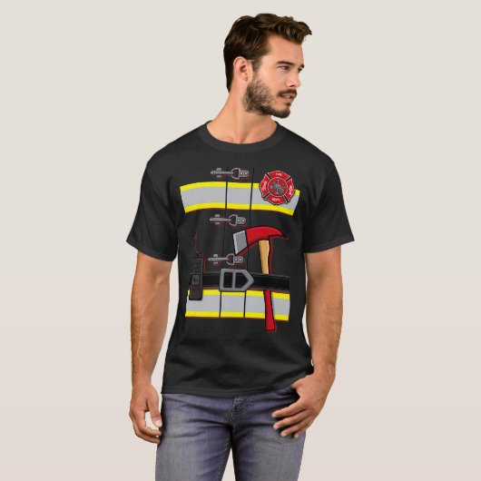 Halloween DIY Firefighter Uniform Costume Tシャツ (正面フル)