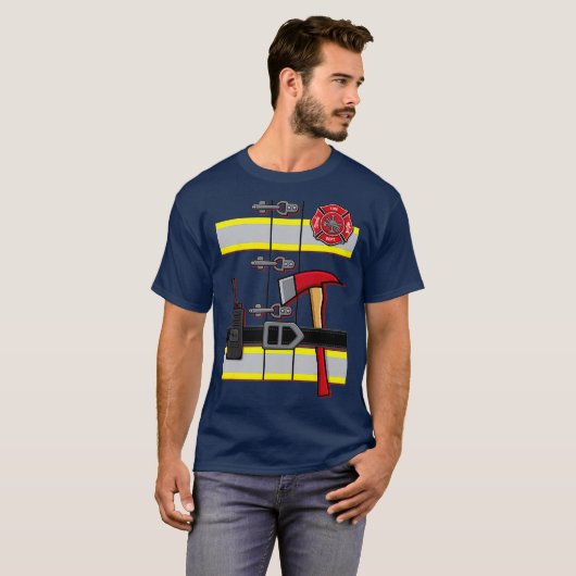 Halloween DIY Firefighter Uniform Costume Tシャツ (正面フル)