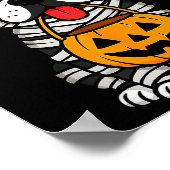 Halloween Dog Boston Terrier Mummy Costume Men Wom ポスター (角)