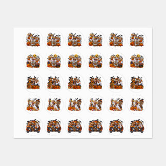 Halloween Dog Sticker Sheet – Cute Spooky Dogs Tr ラベル
