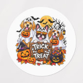 Halloween Dog Sticker Sheet – Cute Spooky Dogs Tr ラベル (デザイン2)