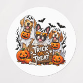 Halloween Dog Sticker Sheet – Cute Spooky Dogs Tr ラベル (デザイン1)
