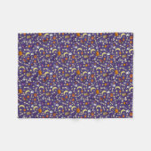 Halloween Dog Themed Pattern フリースブランケット (正面(横))