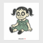 Halloween Doll Girl Sticker – Cute Spooky Design シール (シート)