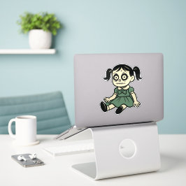 Halloween Doll Girl Sticker – Cute Spooky Design シール