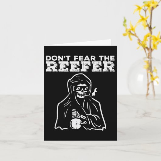 Halloween Dont Fear Reefer Grim Reaper Funny Costu カード (黄色い花)