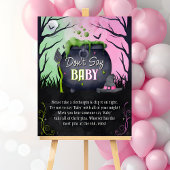 Halloween Don't Say Baby Baby Shower Game Sign ポスター