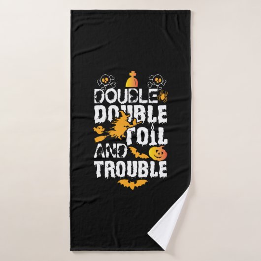Halloween Double Double Oil And Trouble Birthday バスタオル (バスタオル)