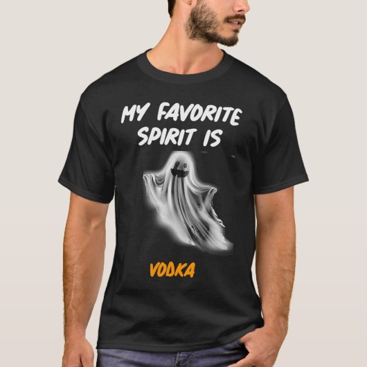 Halloween Drinking Party MY FAVORITE SPIRIT IS VOD Tシャツ (正面)