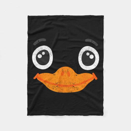 Halloween Duck Face Costume Animals Cute Easy Duck フリースブランケット (正面)