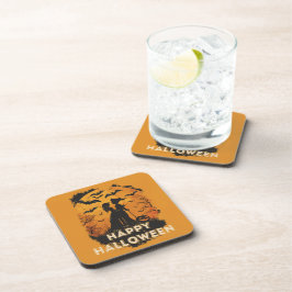 Halloween-Duo im Mondlicht コースター