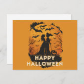 Halloween-Duo im Mondlicht 出欠カード (正面/裏面)