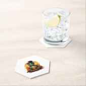 Halloween Enchantment Turtle with Hat in Autumn ペーパーコースター (インサイチュ)