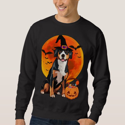Halloween Entlebucher Mountain Dog Jack O Lantern  スウェットシャツ (正面)