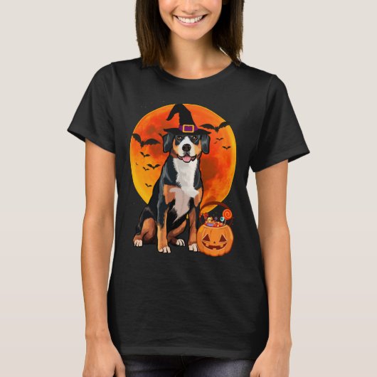 Halloween Entlebucher Mountain Dog Jack O Lantern  Tシャツ (正面)