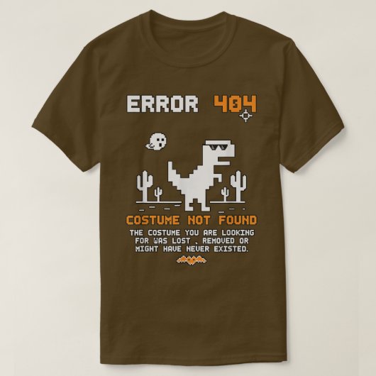 Halloween Error 404 Costume Not Found Coding Progr Tシャツ (デザイン正面)