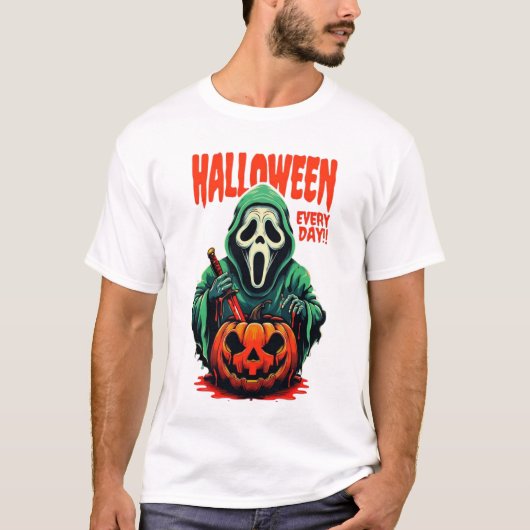 Halloween Every Day T-Shirt | Scream Ghostface Tシャツ (正面)