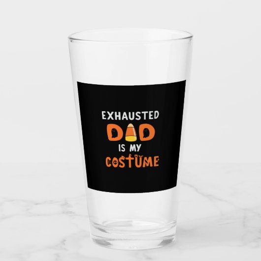 Halloween Exhausted Dad is My Costume Birthday タンブラーグラス (正面)