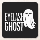 Halloween Eyelash Ghost スクエアペーパーコースター (正面)