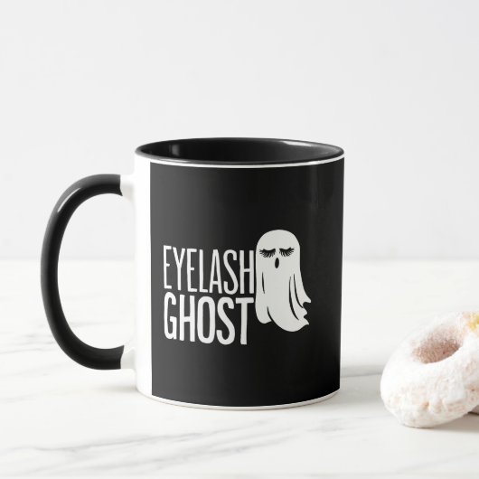 Halloween Eyelash Ghost マグカップ (ドーナツ)