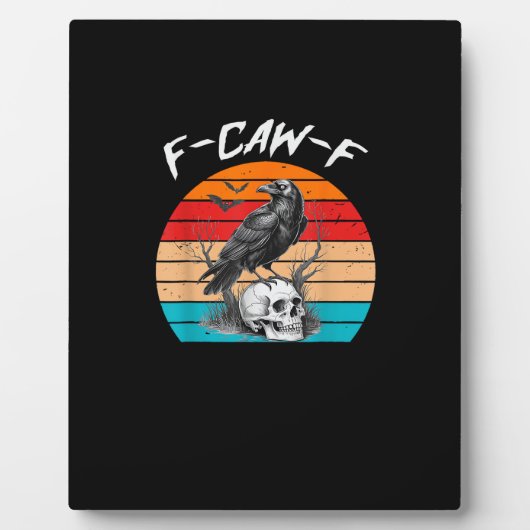 Halloween F-Caw-F Bird F-Caw-F Crow Women Men Vint フォトプラーク (正面)