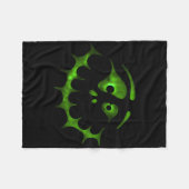 Halloween Face 5 - Green (d010-0466a)  フリースブランケット (正面(横))
